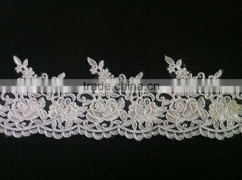 2015 new design white/ivory cord picot lace trimming