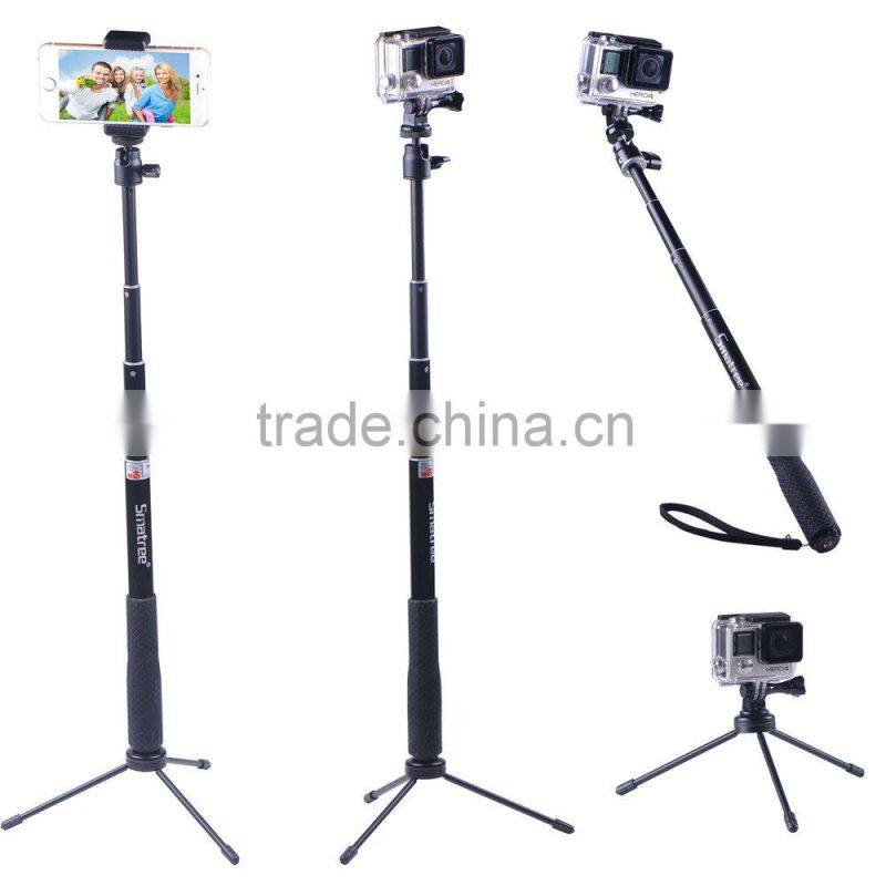 Smatree Gopro Accessories - SmaPole Q3 Telescoping Gopro Pole / Gopro Monopod with Tripod Mount Adapter+ Thumb Screw
