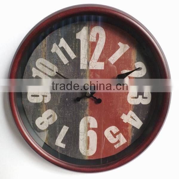Dia 29 cm Rustic Round Metal Wall Clock