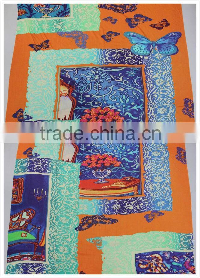 2015 wool High Quality Ladies Scarves with printed Design
