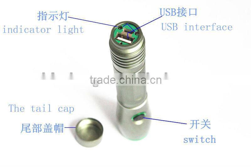 LED aluminium flashlight new torch light USB flashlight