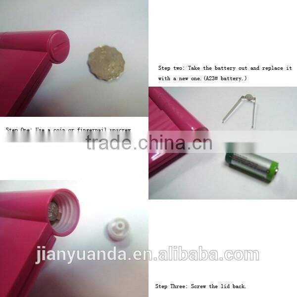 Plastic makeup mirror with led lights / lighting pocket led makeup mirror / square compact led mirror light