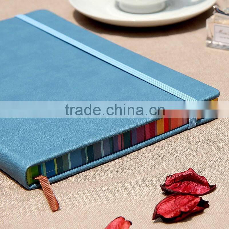 thermo pu hardcover custom notebooks journals with rainbow strip
