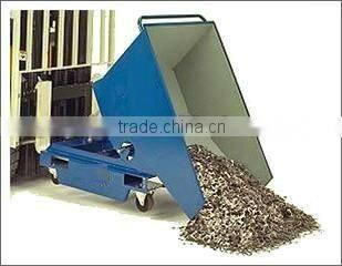 forklift truck attachment steel heavy duty and large garbage or material self dumping hopper bins for industrial use is on sale