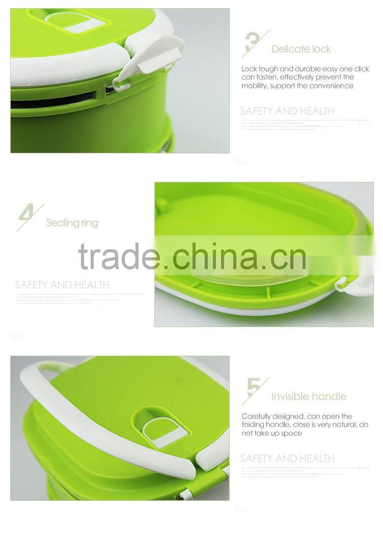 Allnice multilayer rectangle design candy color thermos pp inner stainless steel food lunch box/food carrier for students