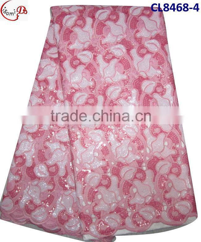 CL8468-7 new coming high quality yellow organza lace soft material new design nice pattern for making parry dress