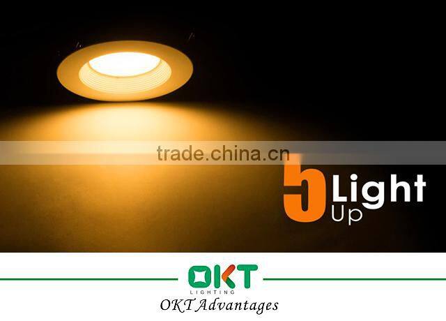 Interchangeable 5-Inch or 6-Inch IC/UL 6" recessed led light with White Trim