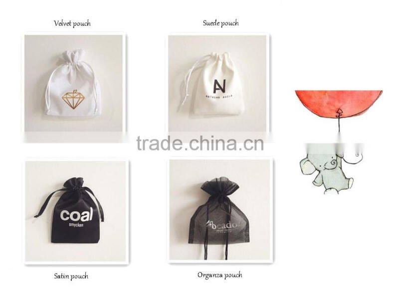 velvet pouch drawstring bag logo