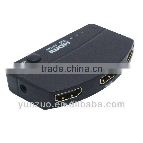 MINI HDMI switch 3x1 3 inputs 1 output with IR remote control