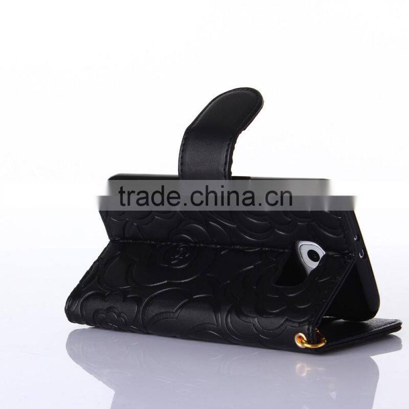 New arrival piriting leather filp case for samsung s6