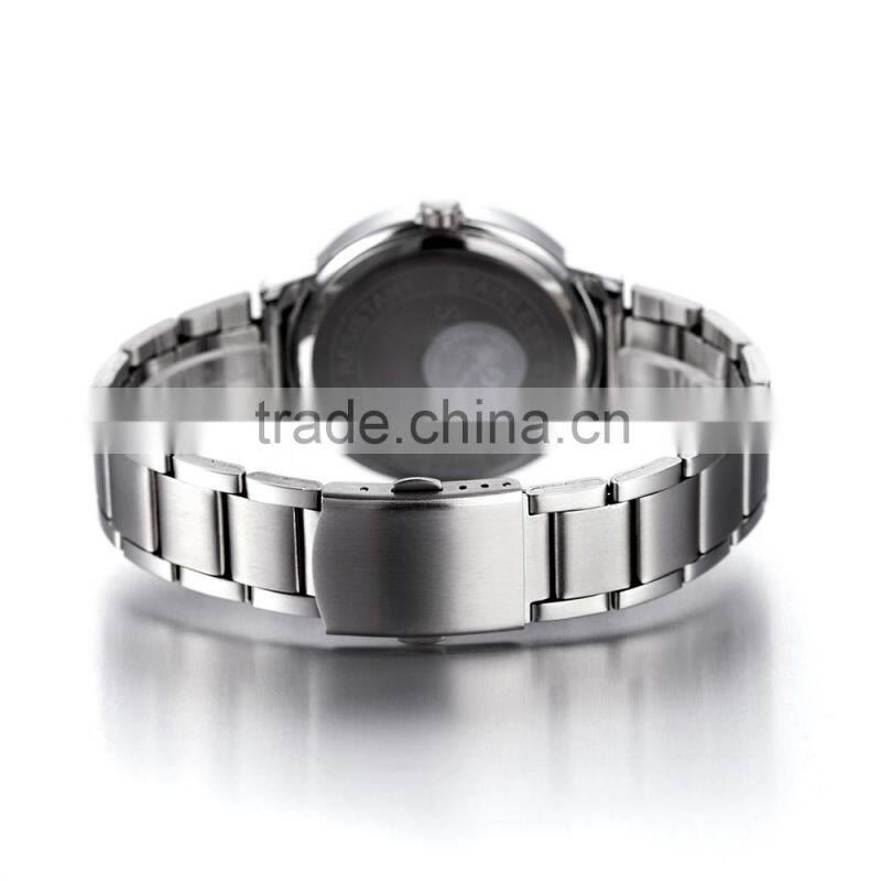 Cheap Stainless Steel Watches for Men with Quartz Calendar Movement