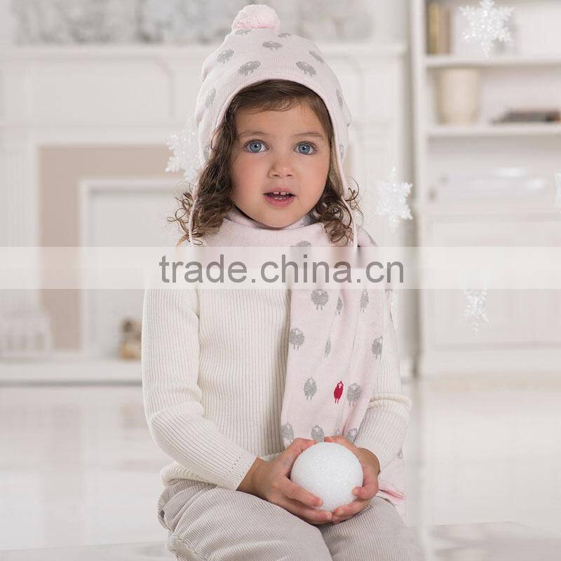 DB1818 dave bella autumn winter 100% cotton baby scarf infant christimas scarf