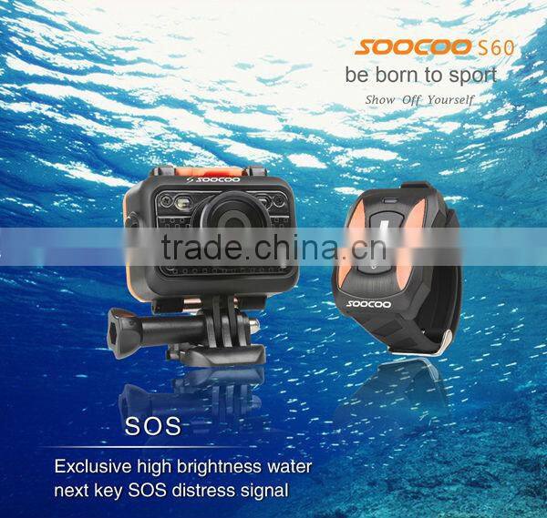 100% Original SOOCOO S60 170 degree wide lens 1080P wifi camera with remote control function