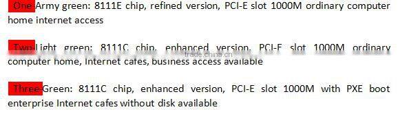 RTL8111C/E gigabit network card with 8111E chip, refined version, PCI-E slot 1000M ordinary computer home internet access, Army