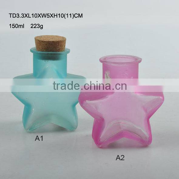 Glass Star Bottle with Cork