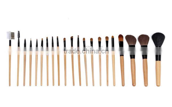 wooden 21 piece quality pony hair brushes set for makeup,professional makeup tools