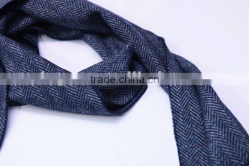 HERRINGBONE WOOLEN FABRIC SCARF