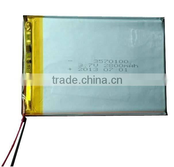3.7v 2800mah lipo battery for tablet pc