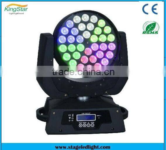 Wedding stage decoration rgbw zoom 36x10w 4in1 led moving head wash light moving beam moving