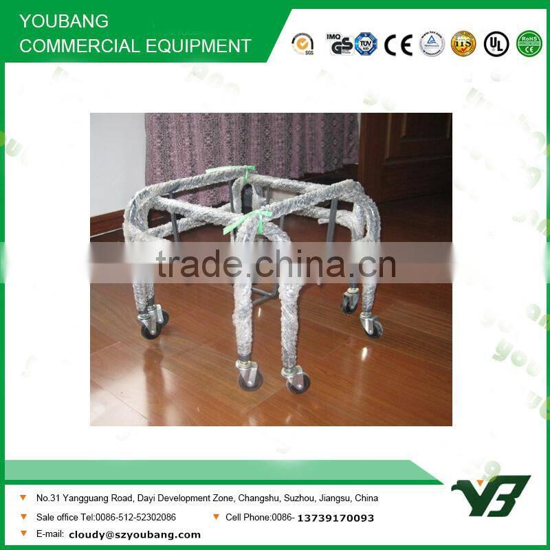 2015 hot sell black powder shopping basket holder with 4 wheels and plastic basket (YB-S001)