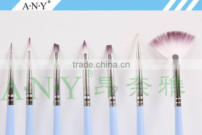 ANY Nail Artist Using Nails Design Wood Handle 7PCs Nail Brush Set