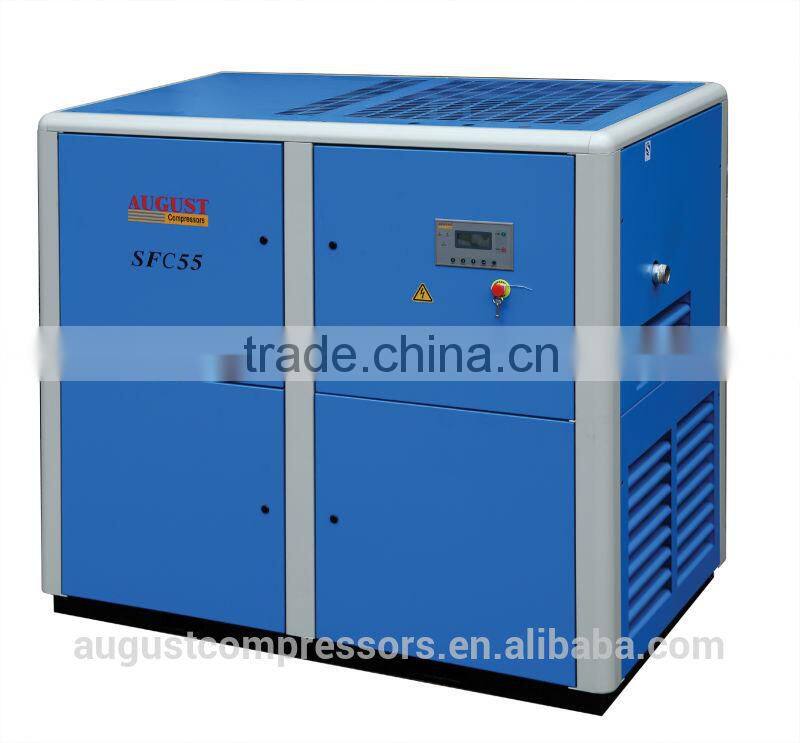 SFC55D 55KW/75HP 8 bar AUGUST stationary air cooled screw auto ac compressor price of air compressor