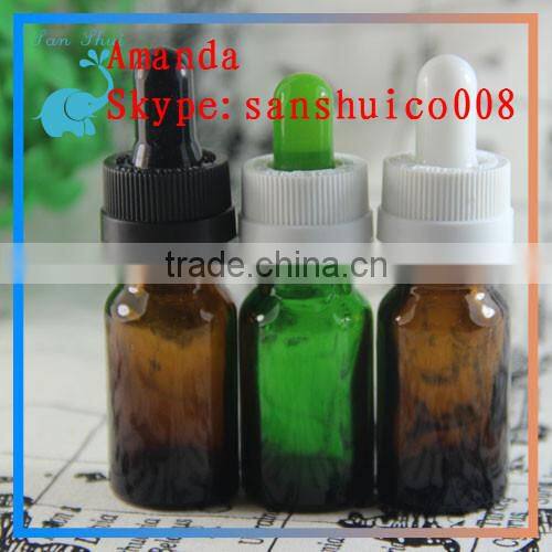 series products glass bottle with aluminum dropper cap, e-smoke glass bottle