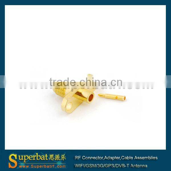 sma female RP-SMA Solder Jack(male pin) Flange connector for .086" cable