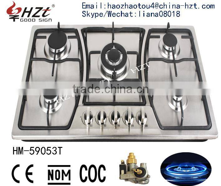 2015 Cheap Stainless Steel Cooktops 5 Burner Cooker Hob