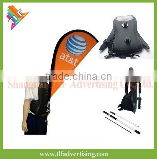 Outdoor walking display advertising human flags feather flag