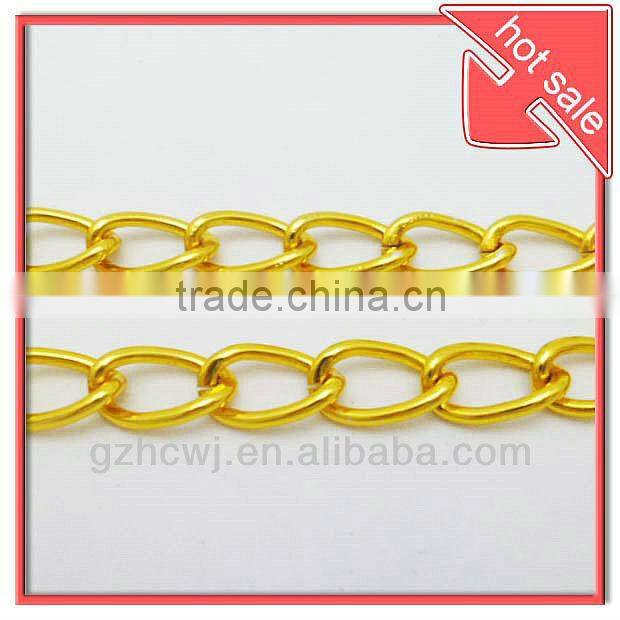 light gold aluminum metal decorative handbag chain, bag hardware, China