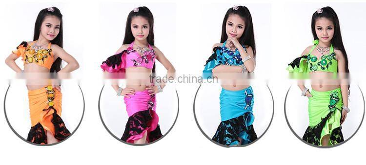 Wuchieal High Grade Stage Performance Belly Dance Costumes for kids in 4 colors