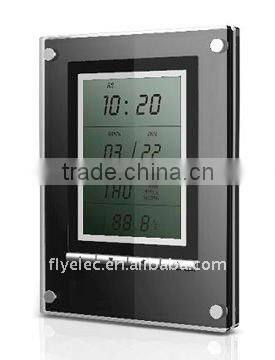 LCD clock with pen holder