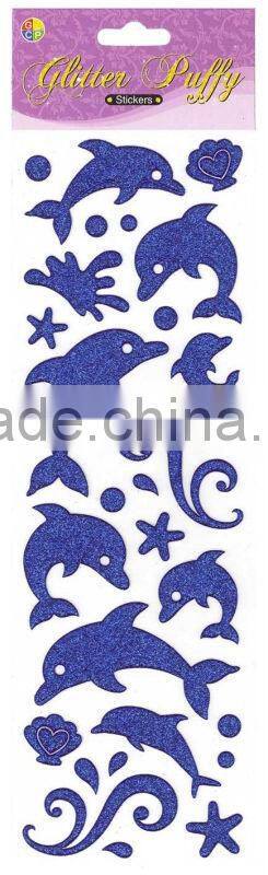Glitter puffy sticker Mouth_Deer_Dolphin_Lizard