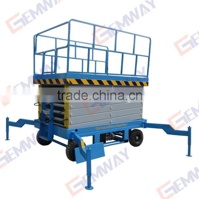 16m Trailing mobile manual scissor lift platform