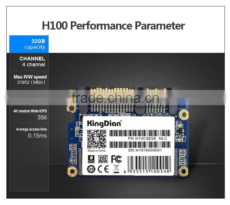 SSD Newest /Lowest price KingDian Solid State Drive Half slim sata2 ssd 32gb HD HDD SSD Hard Disk stock for Laptop /Desktop