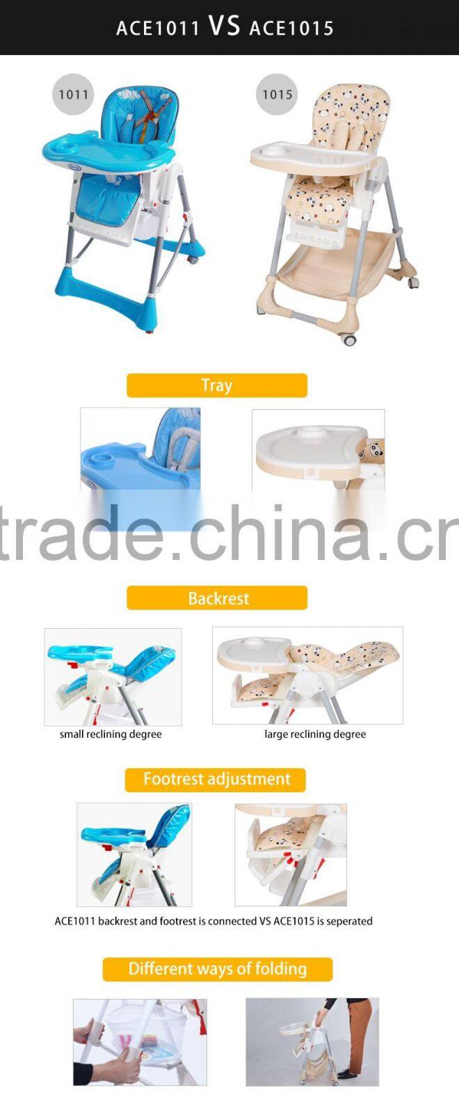 Baby High Chair Steel Tube Folding Chair