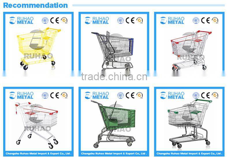 RH-SR150 150L Russia Coin Lock Supermarket Shopping Cart