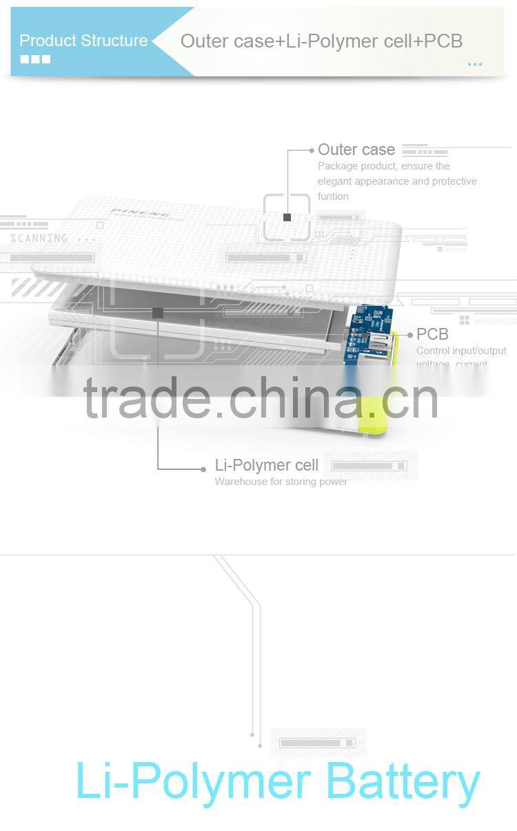 PINENG PN-951 2016 New Version ultra-thin 10000mAh Credit Card Power Bank
