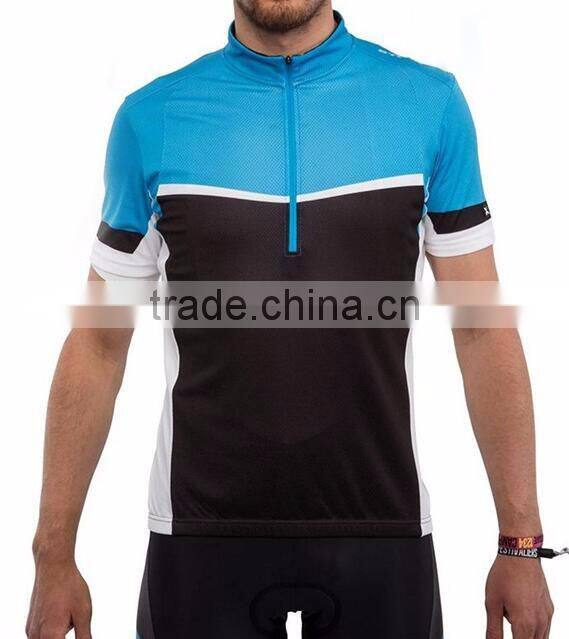 Daijun OEM 2016 new design high quaity blue man cycling jersey and shorts