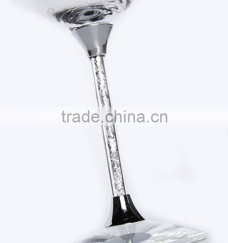 Custom creative fashion personality round frame eye glasses silver wine glass for party wendding