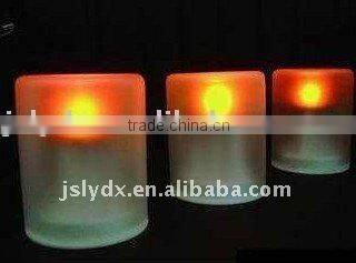 led solar glass candle garden lawn light