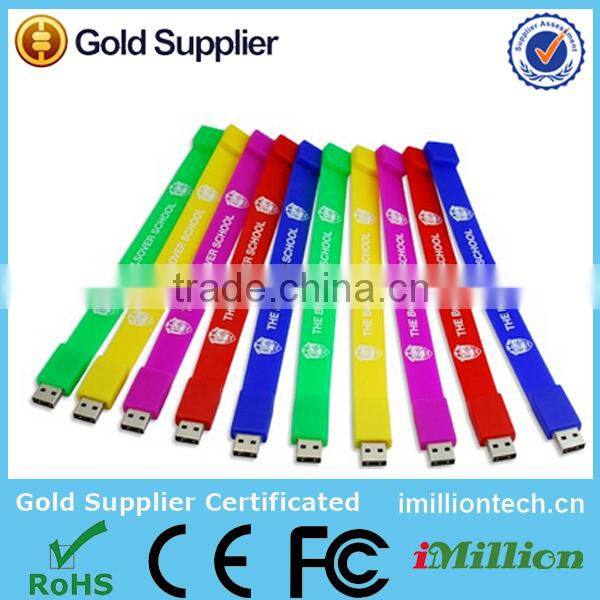 Bulk Cheap Silicon 8GB USB Flash Drives 4GB Silicon USB Bracelet/Wristband USB