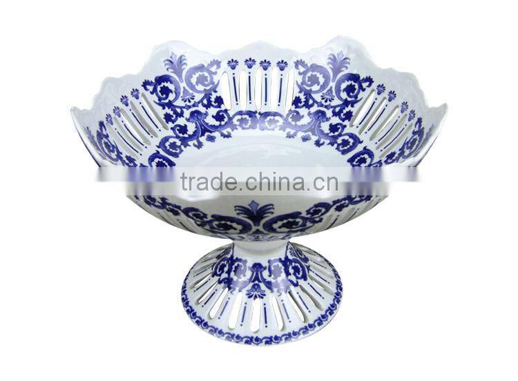 New design hand made elegant custom decorative ceramic fruit bowl