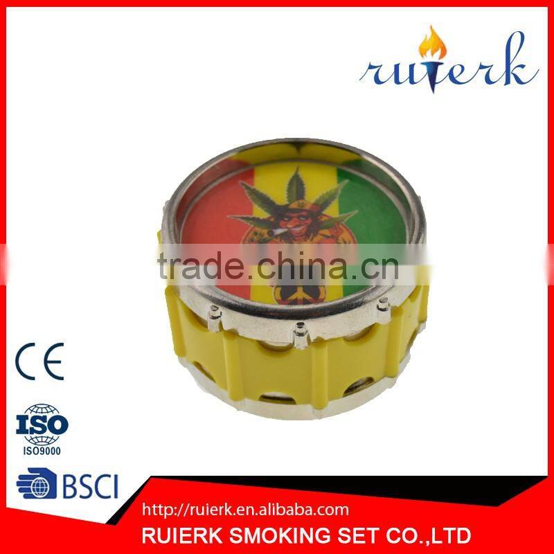 Spice Herb Grinder- Four Piece with Pollen Catcher - Zinc Alloy 856