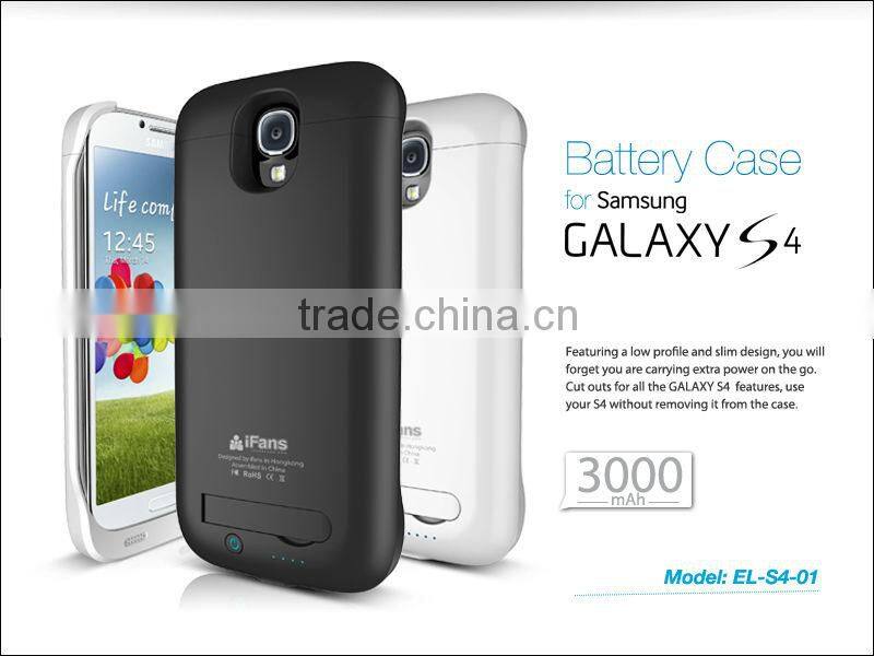 3000mah external battery backup case for Samsung Galaxy S4 I9500 portable power bank for S4