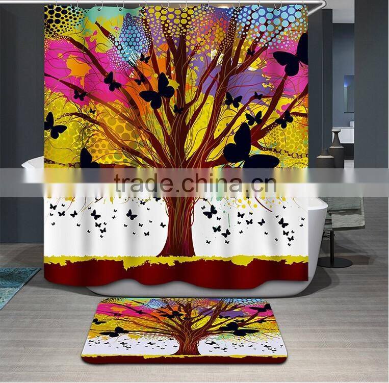 180cm*180cm digital printed beautiful lady shower curtain