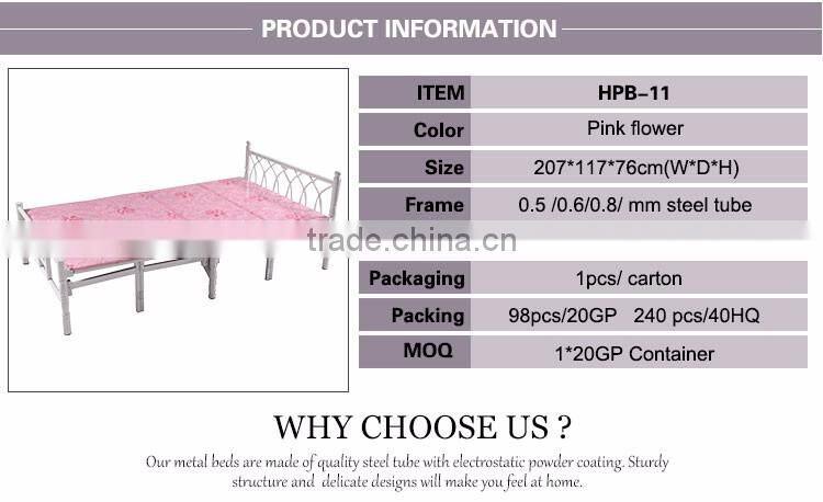 Pink folding metal single beds for sale