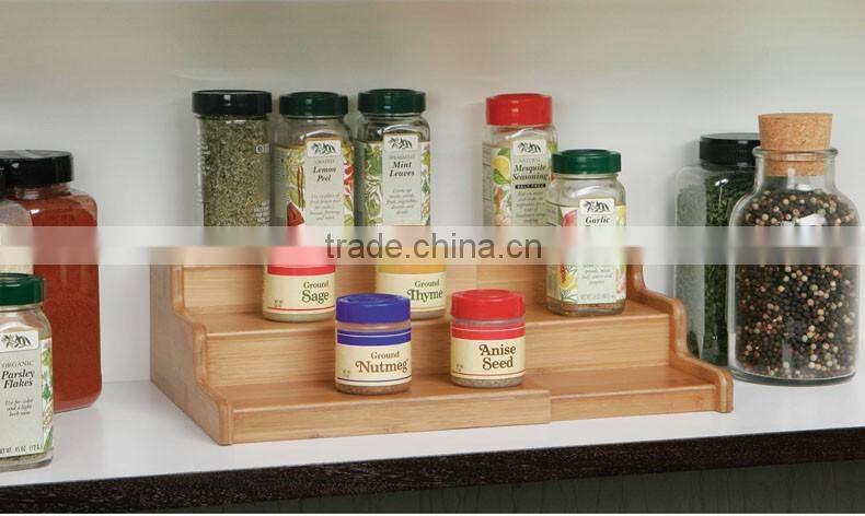 Classics 3-Tier Expandable Bamboo Spice Rack Step Shelf Organizer