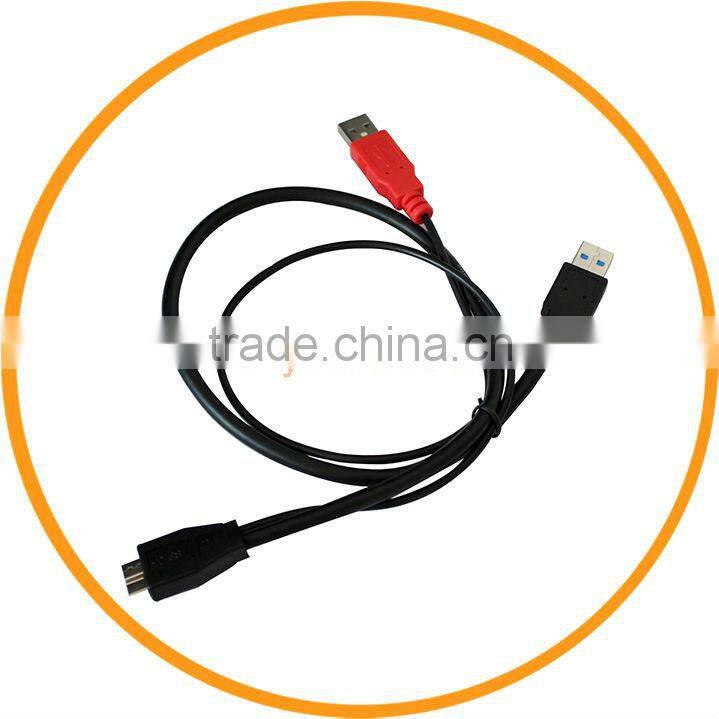 0.5M USB 3.0 Y Cable Micro Type B Male to Standard Type A Male + Power Supply from dailyetech